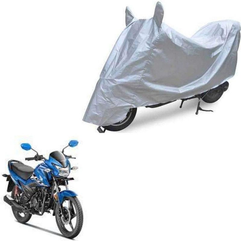 Oshotto Waterproof Two Wheeler Cover for Honda Dust and Water Proof Double Mirror Pocket Silvertech Bike Body Cover for Hero Maestro Edge  (Livo, Silver)
