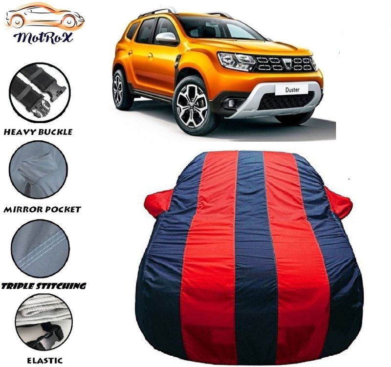 MoTRoX Car Cover For Renault Duster (With Mirror Pockets)  (Red, Blue)