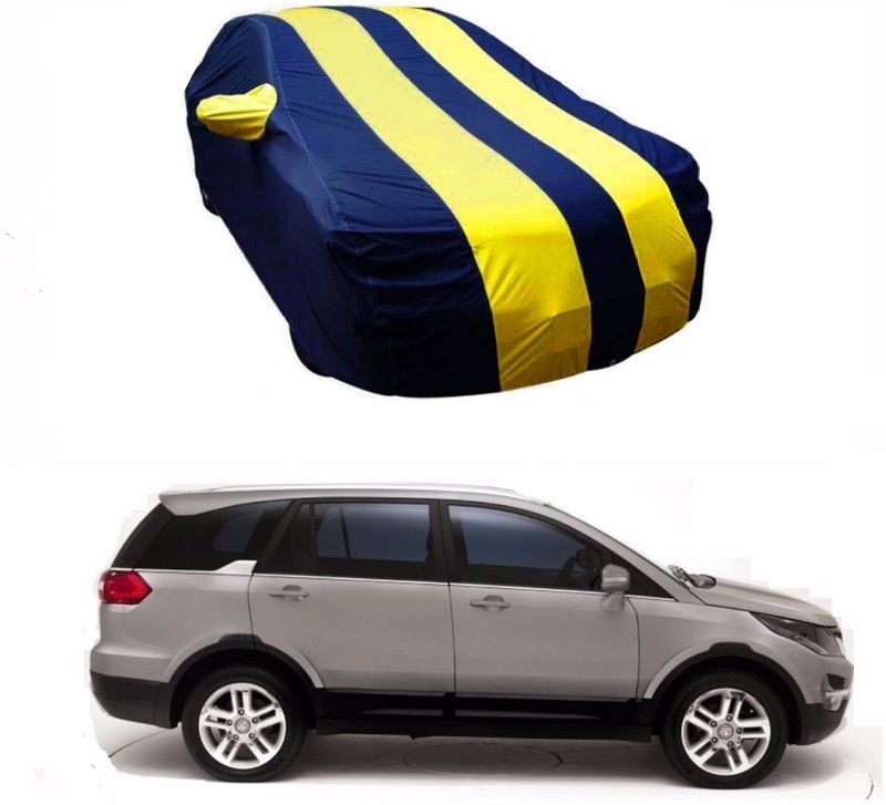 CoNNexXxionS Car Cover For Tata Hexa (With Mirror Pockets)  (Blue, Yellow)
