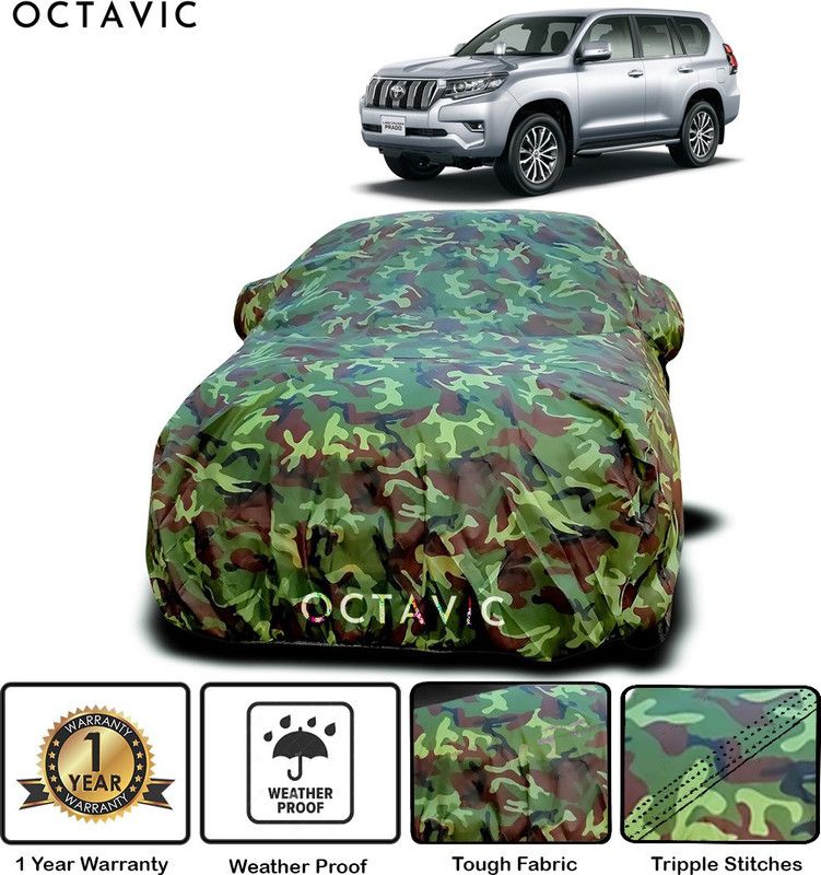 octavic Car Cover For Toyota Land Cruiser Prado (With Mirror Pockets)  (Green)
