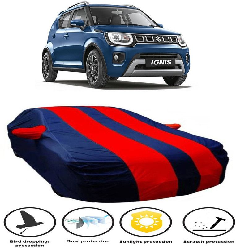 Ascension Car Cover For Maruti Suzuki Ignis (With Mirror Pockets)  (Red, Blue)