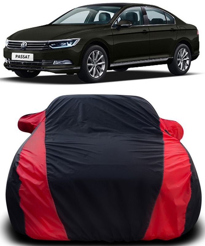 Genipap Car Cover For Volkswagen Passat (With Mirror Pockets)  (Black, Red)