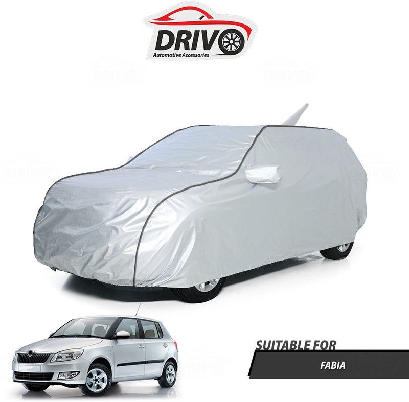 Drivo Car Cover For Skoda Fabia (With Mirror Pockets)  (Silver)