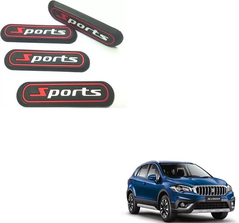Accessorique Rubber Car Door Guard  (Red, Black, Pack of 4, Maruti, S-Cross)
