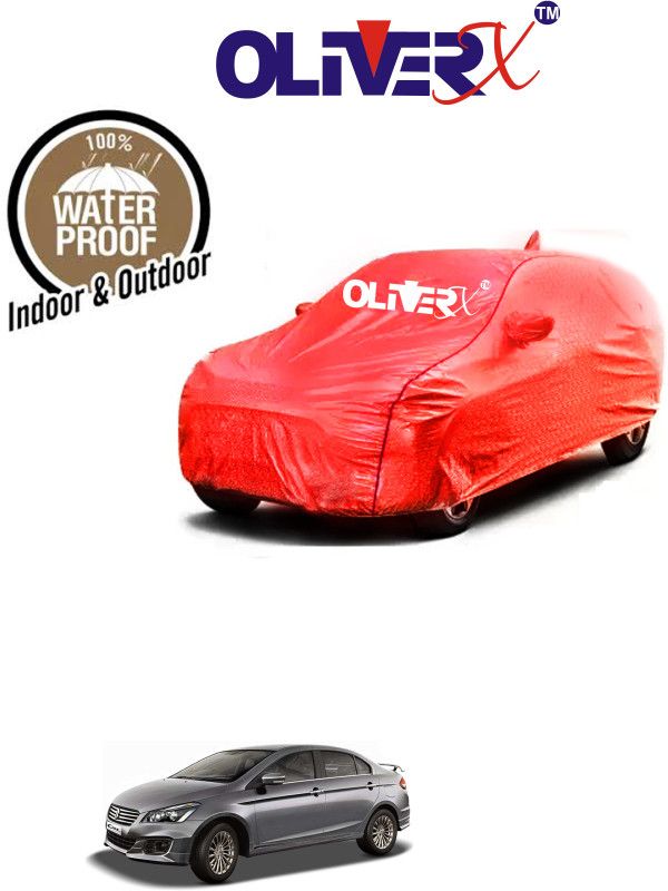 OliverX Car Cover For Maruti Suzuki Ciaz RS ZDi Plus SHVS (With Mirror Pockets)  (Red)