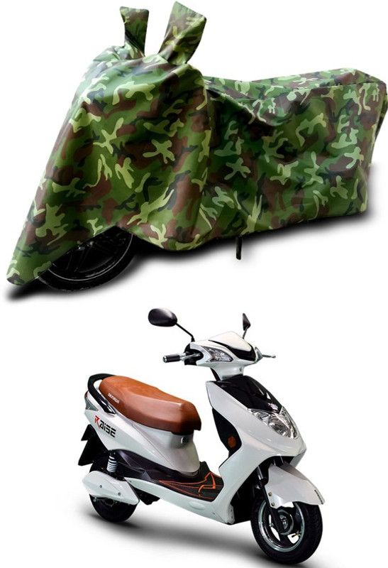 SEBOMJO Two Wheeler Cover for Okinawa  (Green, Multicolor)