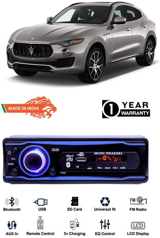 Bluedrum Blue 2029 USB/AUX/SD/BLUETOOTH/FM/MP3 BOOM MASTER STANDARD- B-D359 Car Stereo  (Single Din)