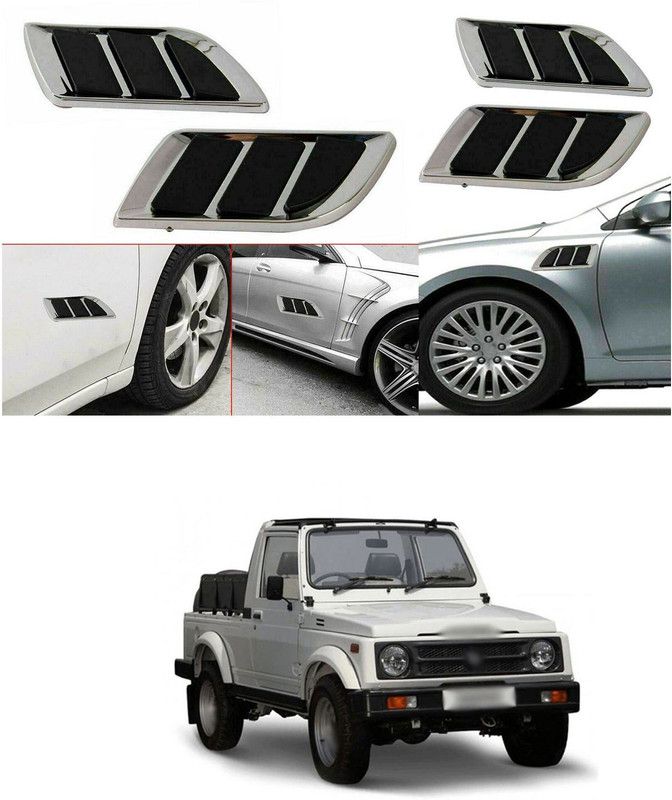 PECUNIA Car Hood Vent Exterior Side Scoop Hood Cover,Exterior Hood Air Vent Trim 134 Matte, Glossy Maruti Universal For Car Side Garnish