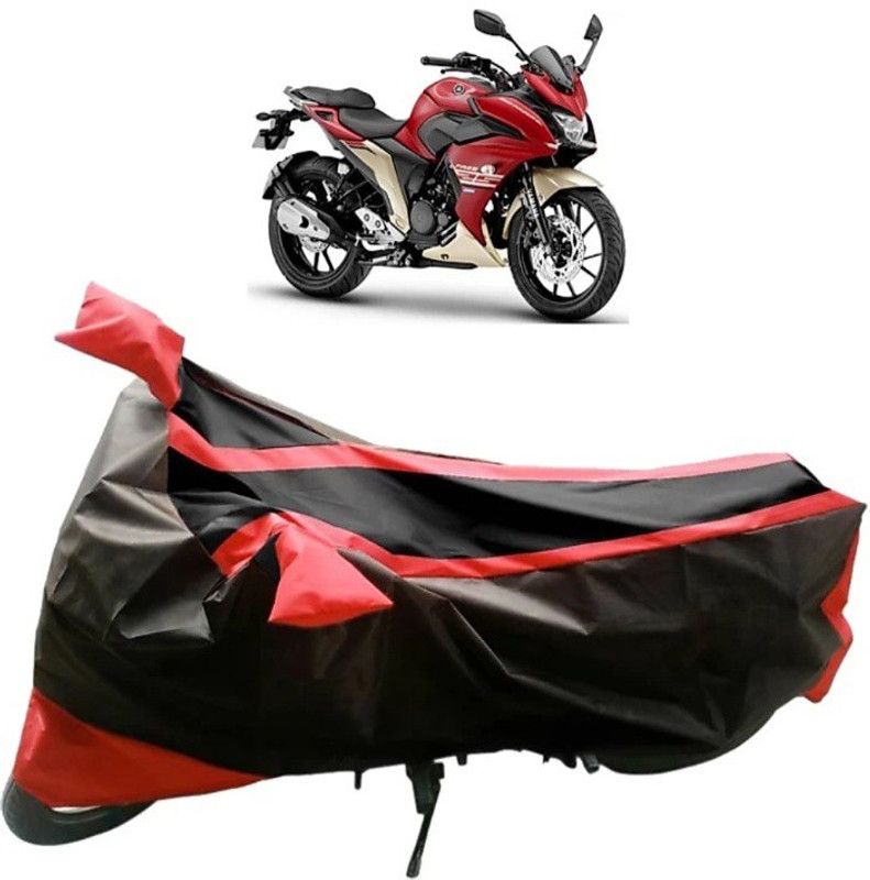 KAROBAR Two Wheeler Cover for Yamaha  (Fazer, Red, Black)