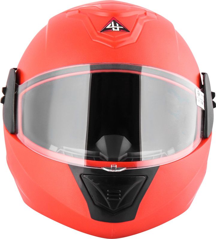 4U SUPREME Full Face ISI Marked High Material with Unbreakable Visor Motorbike Helmet  (Red)