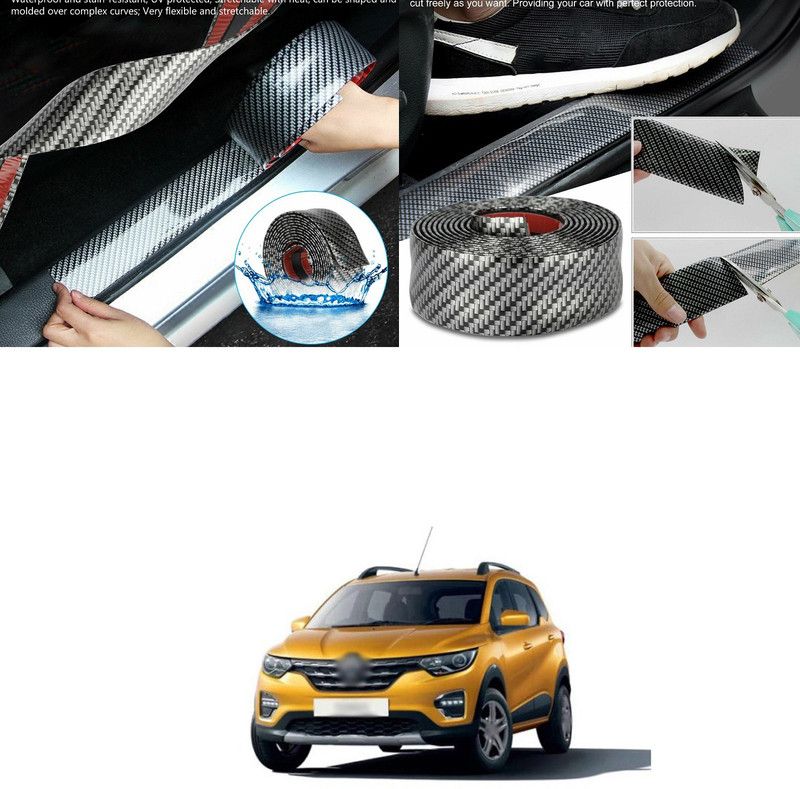 XZRTZ Universal Carbon Fibre Car Door Sill Guards Protector Self-Adhesive Flexible Car Sticker Protector for Car SUV Truck Door Entry Guards, A199 Car Spoiler
