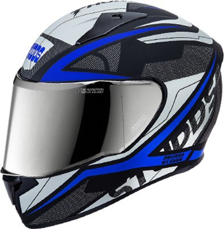 STUDDS THUNDER D4 M/VISOR MATT BLACK N1 SIZE L Motorsports Helmet  (MATT BLACK, Blue)
