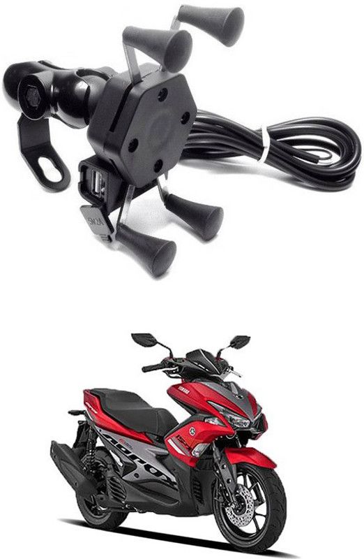 Enfield Works X-Grip Mobile Holder With USB Charger For Bike EW-467 Bike Mobile Holder  (Black)