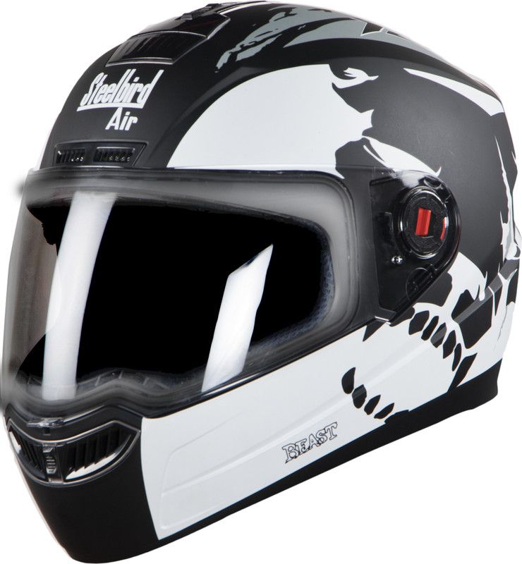 Steelbird Air SBA-1 BEAST Motorbike Helmet  (MAT BLACK GREY)