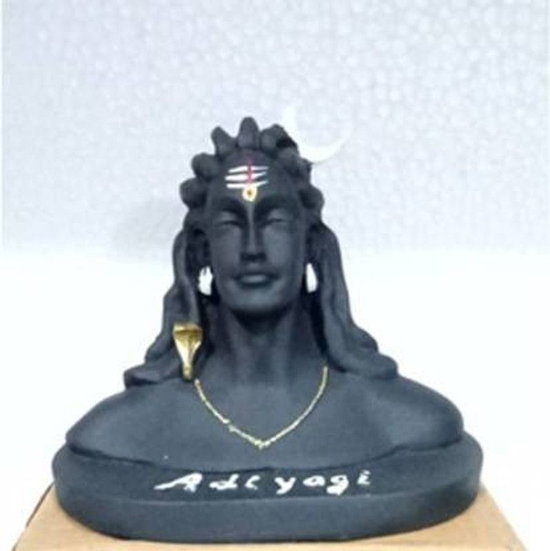 Pepino Too Handcrafted Adiyogi Shiva God Idols Statue for car dashboard Decorative Showpieces & Figurines for Living Room -11.5 cm (Polyresin, Black) Decorative Showpiece - 11 cm Car Hanging Ornament  (Pack of 1)