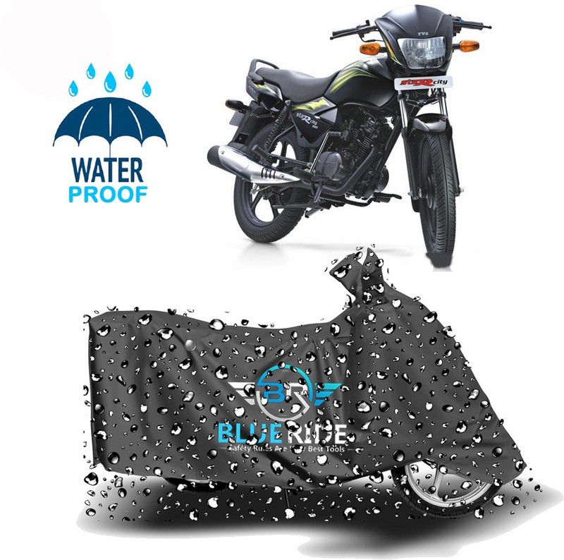 BLUERIDE Two Wheeler Cover for TVS  (Star City, Grey)