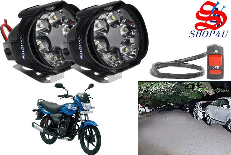 SHOP4U Waterproof Original 6 Shilon Fog Light with on/off Switch for Platina 125 Headlight, Fog Lamp Motorbike LED for Bajaj (12 V, 10 W)  (Pulsar 180 DTS-i, Pack of 3)