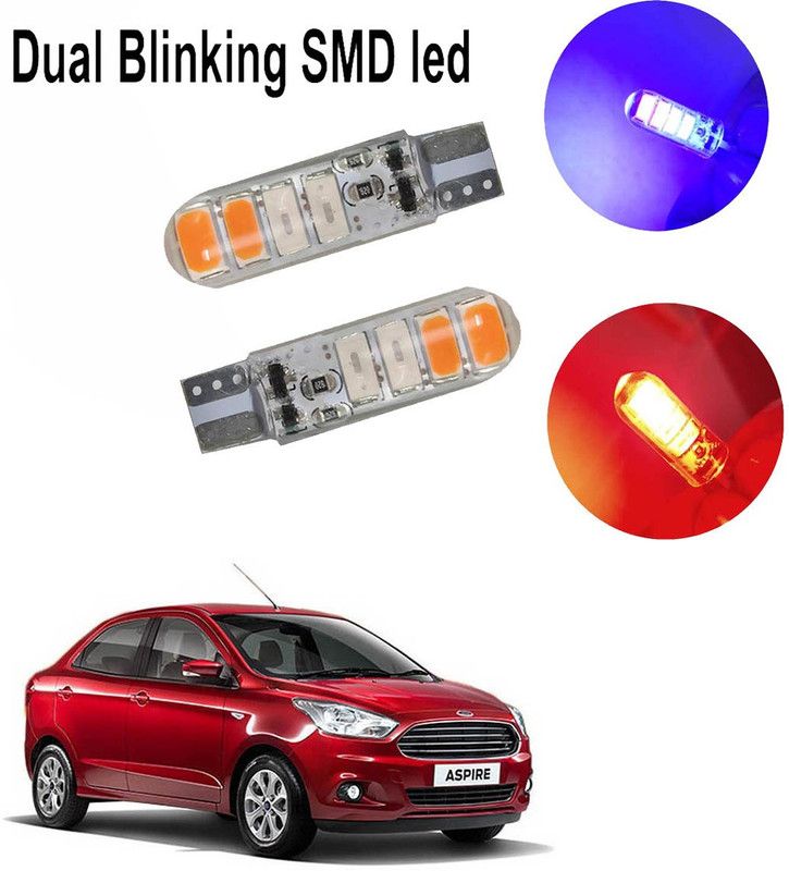 Vagary Dual Color Blinking SMD Car Parking Light _0028 Brake Light, License Plate Light, Parking Light, Interior Light Car, Motorbike LED for Ford (12 V, 2 W)  (Figo Aspire, Pack of 2)
