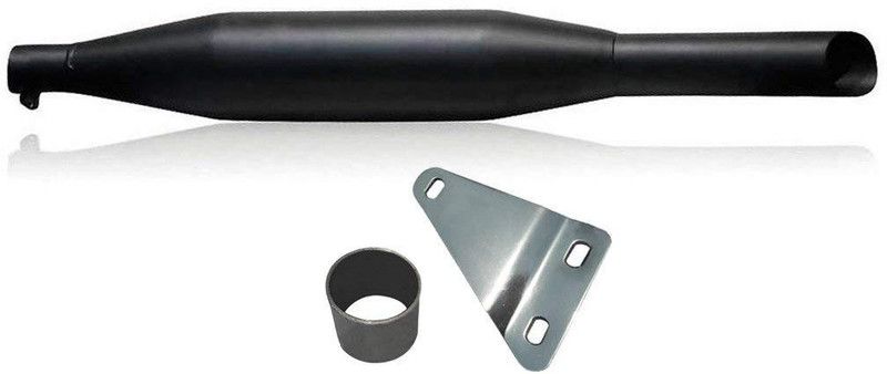 Dhe Best Red rooster/Redrooster Full Black Glasswool/Filter Exhaust Silencer Royal Enfield Electra Royal Enfield Electra Full Exhaust System  (Mild Steel)