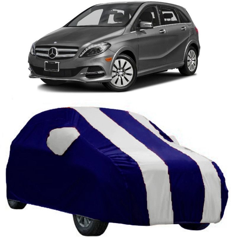 AutoKick Car Cover For Mercedes Benz B Max (With Mirror Pockets)  (White, Blue)