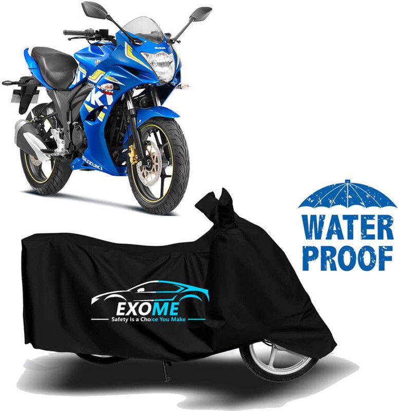 EXOME Waterproof Two Wheeler Cover for Suzuki  (Gixxer SF, Black)