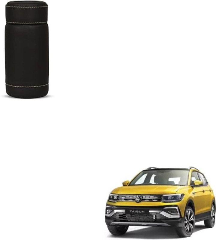 SEMAPHORE Car Tissue Tube PU Leather Round Tissues For Volkswagen Taigun Vehicle Tissue Dispenser  (Black)
