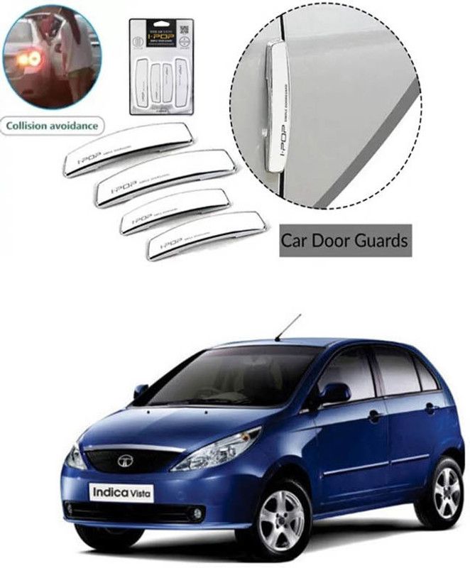 Etradezone Plastic Car Door Guard  (White, Pack of 4, Tata, Indica Vista)