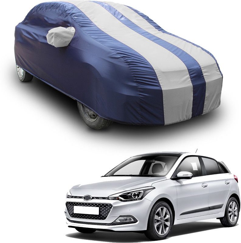 SS FOR YOUR SMART NEEDS Car Cover For Hyundai i20 Active SX Petrol (With Mirror Pockets)  (White, Blue)