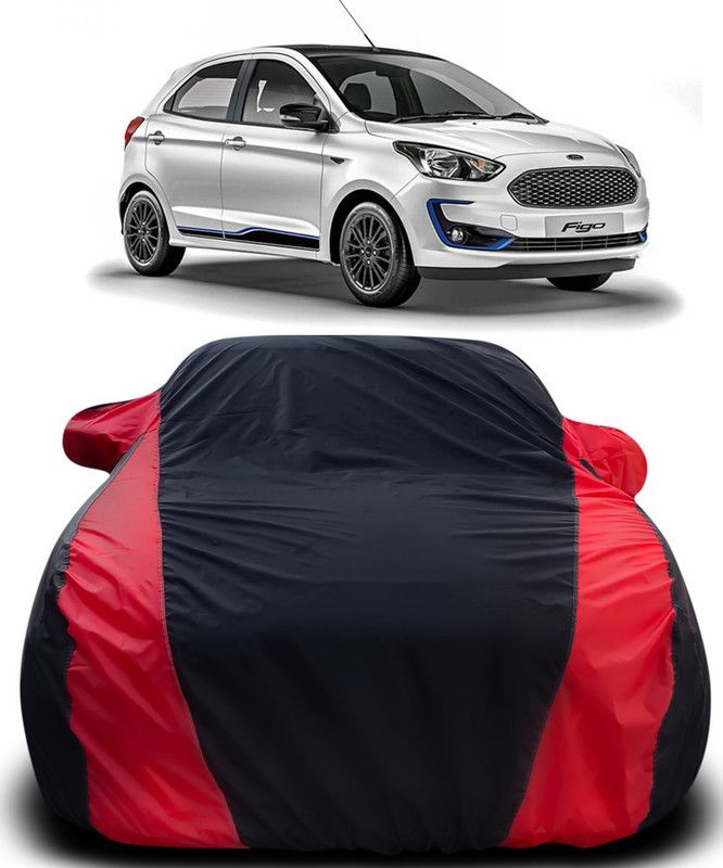 THE REAL ARV Car Cover For Ford Figo (With Mirror Pockets)  (Black, Red)