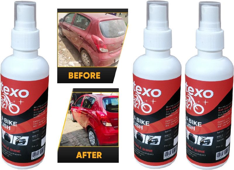 MOTEXO Liquid Car Polish for Bumper, Chrome Accent, Dashboard, Exterior, Headlight, Leather, Metal Parts, Tyres  (600 ml, Pack of 3)