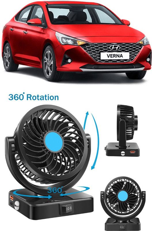 Enfield Works Car Fan With USB Charging 360 Degree Rotatable Fan-206 Car Interior Fan  (12 V)