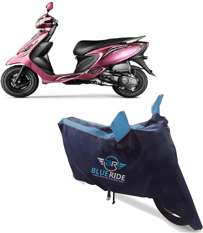 BLUERIDE Two Wheeler Cover for TVS  (Zest, Blue)