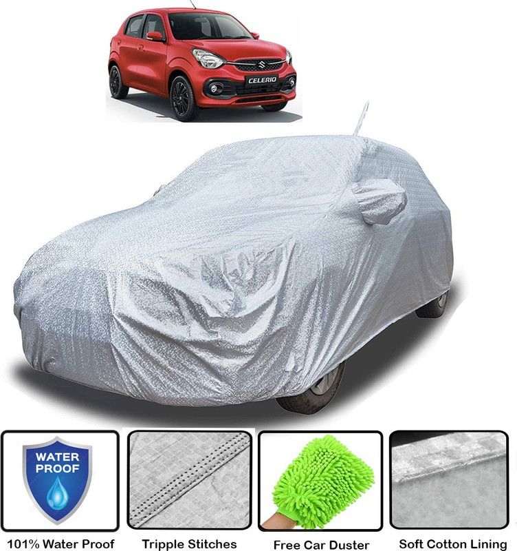 SIRAS Car Cover For Maruti Suzuki Celerio (With Mirror Pockets)  (Silver)