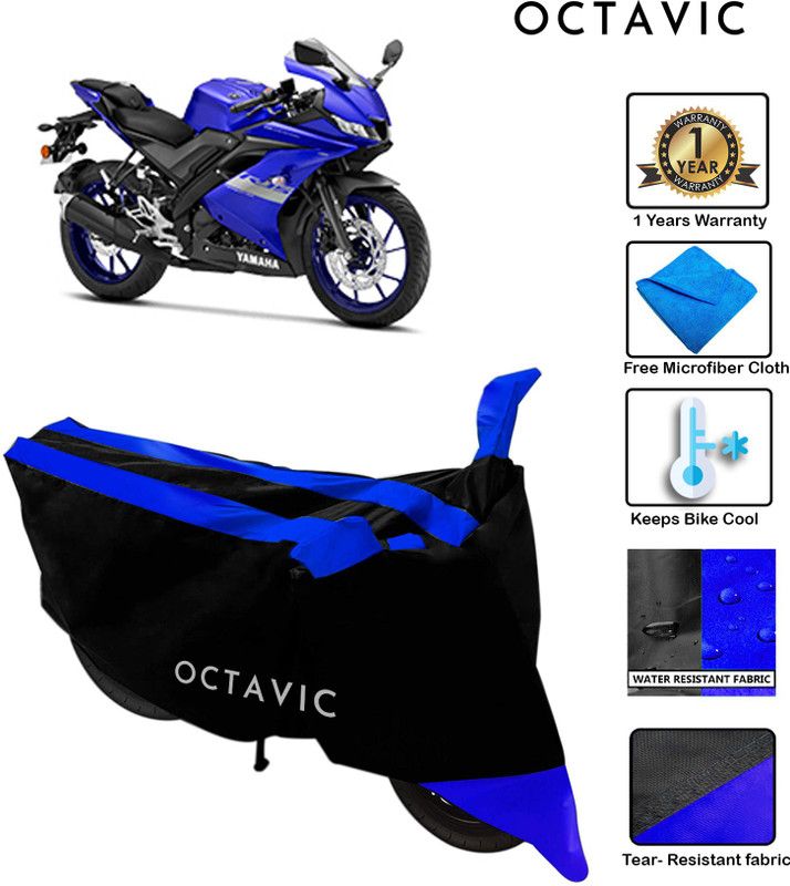 octavic Waterproof Two Wheeler Cover for Yamaha  (R15 V3, Blue)