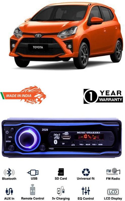 Purpleheart Blue 2029 USB/AUX/SD/BLUETOOTH/FM/MP3 BOOM MASTER STANDARD-PP601 Car Stereo  (Single Din)