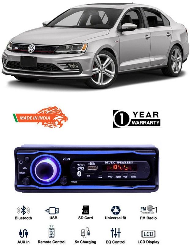 Purpleheart Blue 2029 USB/AUX/SD/BLUETOOTH/FM/MP3 BOOM MASTER STANDARD-PP607 Car Stereo  (Single Din)