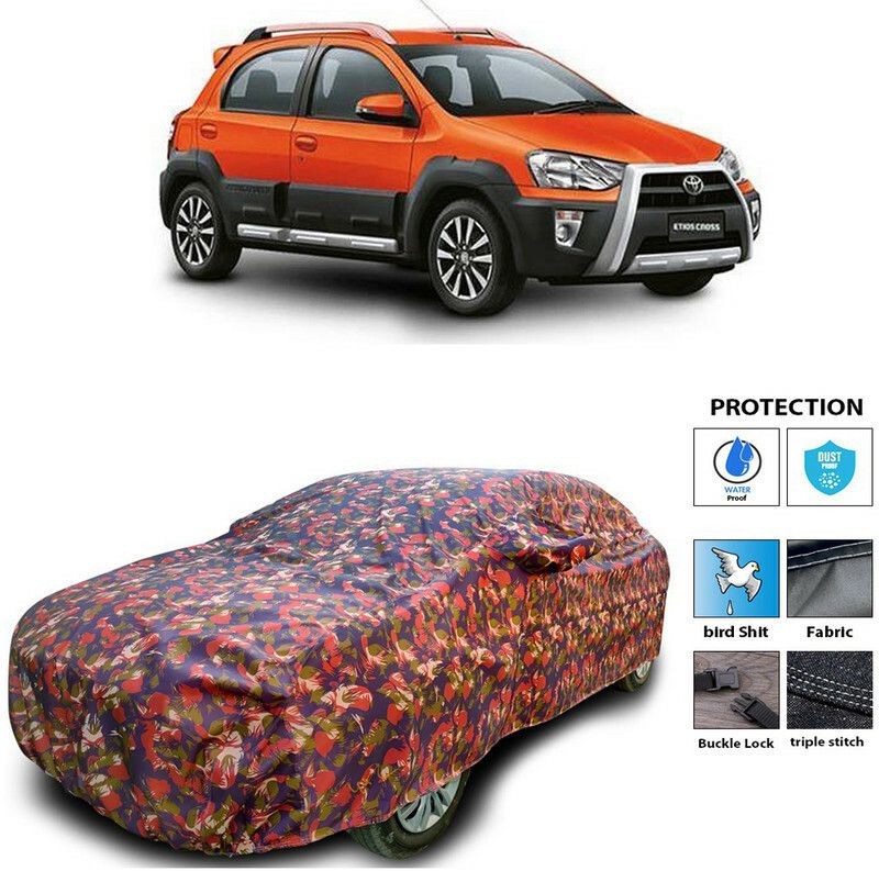 AutoTiger Car Cover For Toyota Etios Cross (With Mirror Pockets)  (Multicolor)