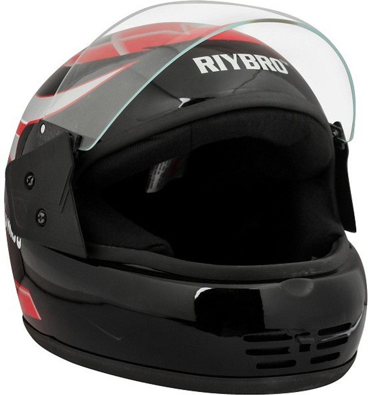 Riybro Full Face ISI Marked with Adjustable strap fro Men & Women Bike & Scooty Riding Motorbike Helmet  (Black,Red)