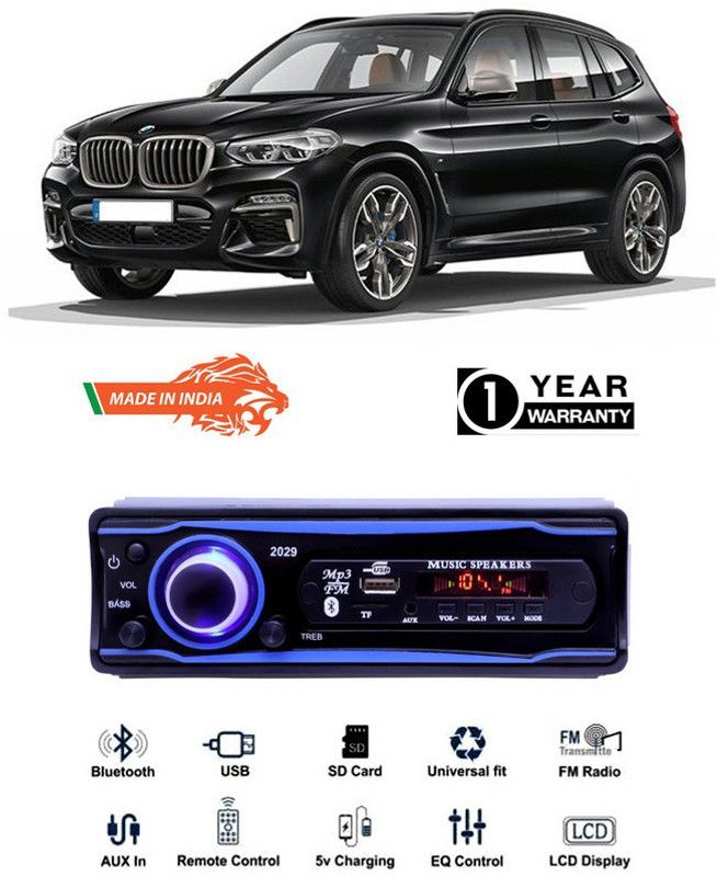 Bluedrum Blue 2029 USB/AUX/SD/BLUETOOTH/FM/MP3 BOOM MASTER STANDARD- B-D71 Car Stereo  (Single Din)