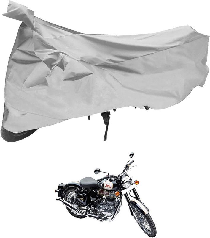 TGP GROUP Waterproof Two Wheeler Cover for Royal Enfield  (Classic 500, Silver)