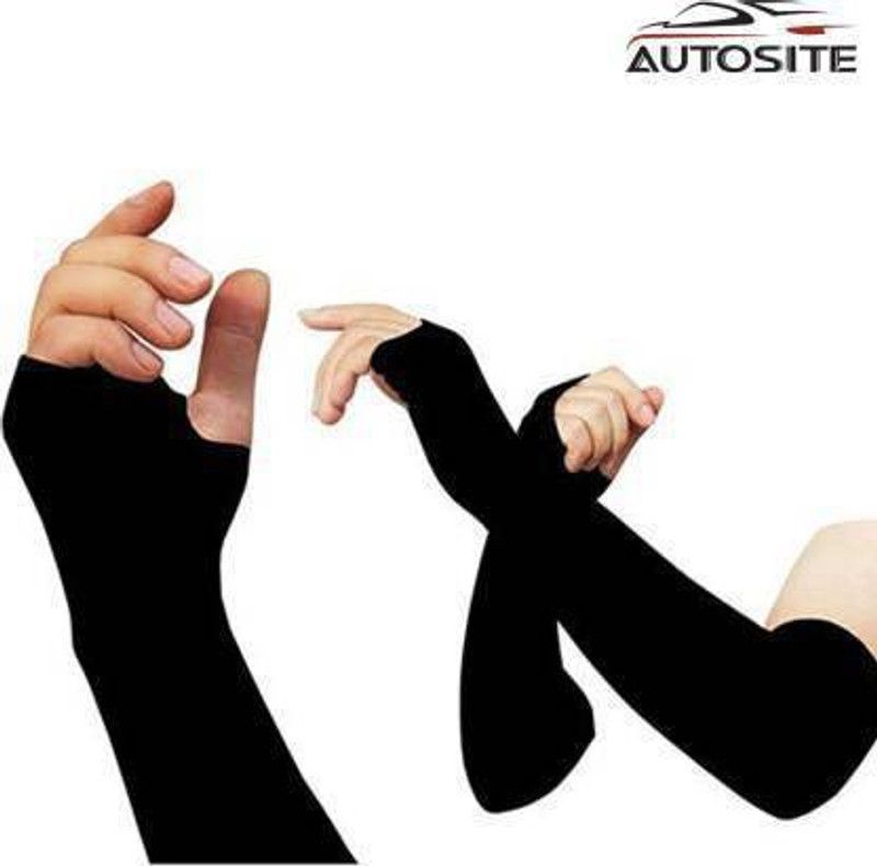Wild Panda Microfibre, Polyresin Arm Sleeve For Men & Women  (Free, Black)