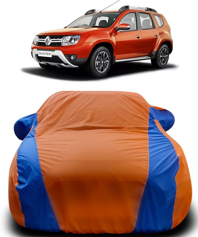 CoNNexXxionS Car Cover For Renault Duster (With Mirror Pockets)  (Orange, Blue)