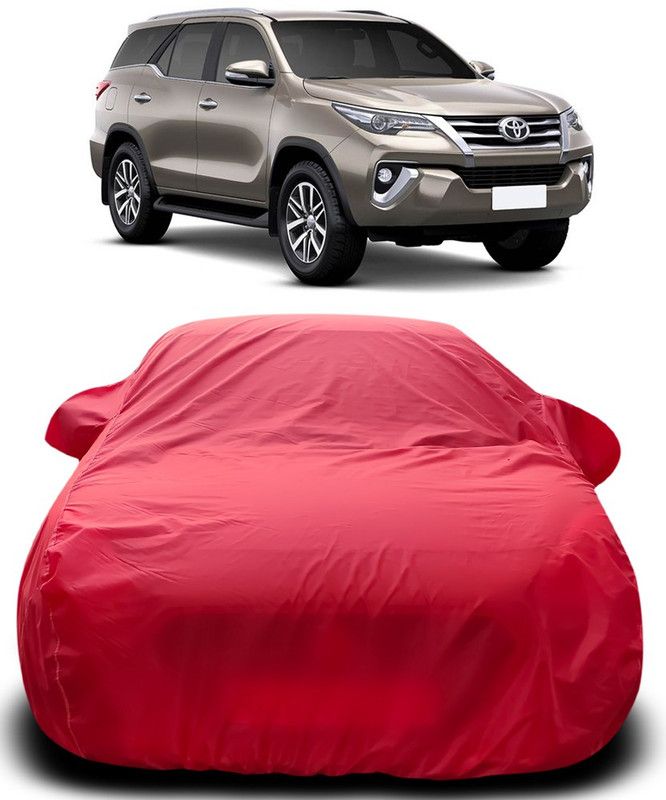 MoTRoX Car Cover For Toyota Fortuner (With Mirror Pockets)  (Red)