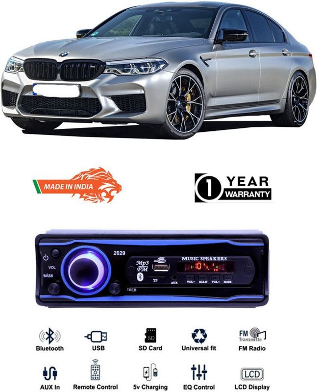 Purpleheart Blue 2029 USB/AUX/SD/BLUETOOTH/FM/MP3 BOOM MASTER STANDARD-PP66 Car Stereo  (Single Din)