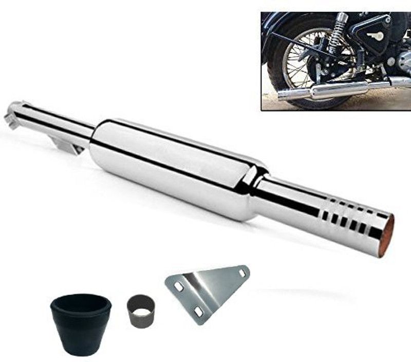 Supremechoice Short Botlle Punjab Glasswool Exhaust silencer Royal Enfield 350 Twin Spark Full Exhaust System  (Mild Steel)