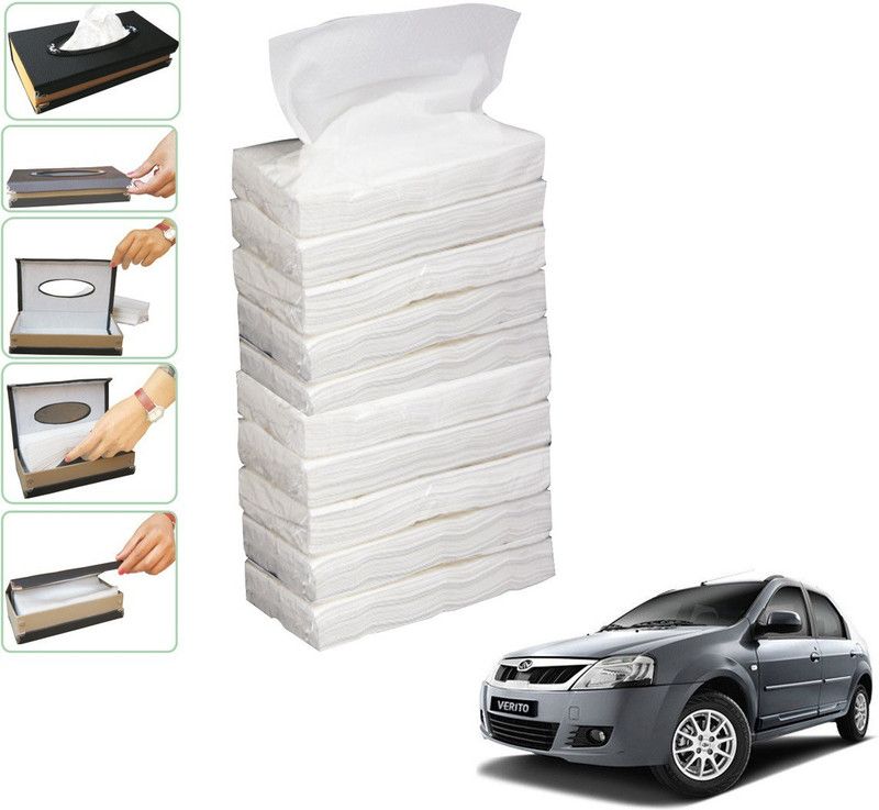 KOZDIKO 10 SET REFILLER WITH 100 PULLS (200 SHEETS) FOR MAHINDRA VERITO Vehicle Tissue Dispenser  (White)