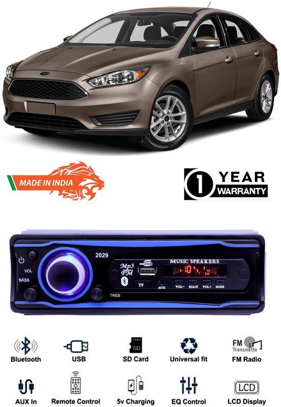 AutoTiger Blue 2029 USB/AUX/SD/BLUETOOTH/FM/MP3 BOOM MASTER STANDARD-AT134 Car Stereo  (Single Din)