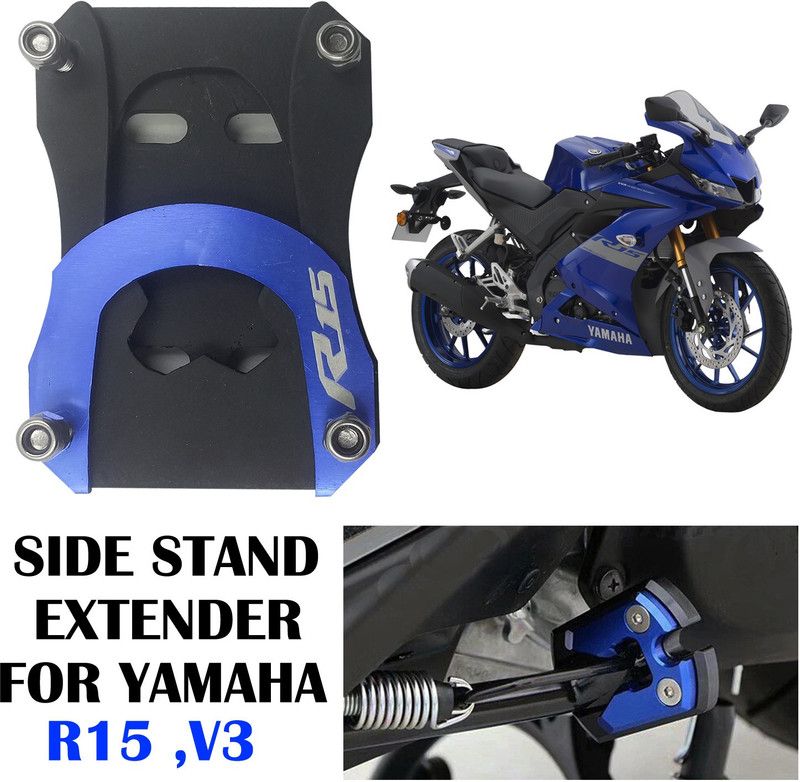 Znee Smart YAMAHA R15 V3 - SIDE STAND EXTENDER ' STAINLESS STEEL Bike Side Stand