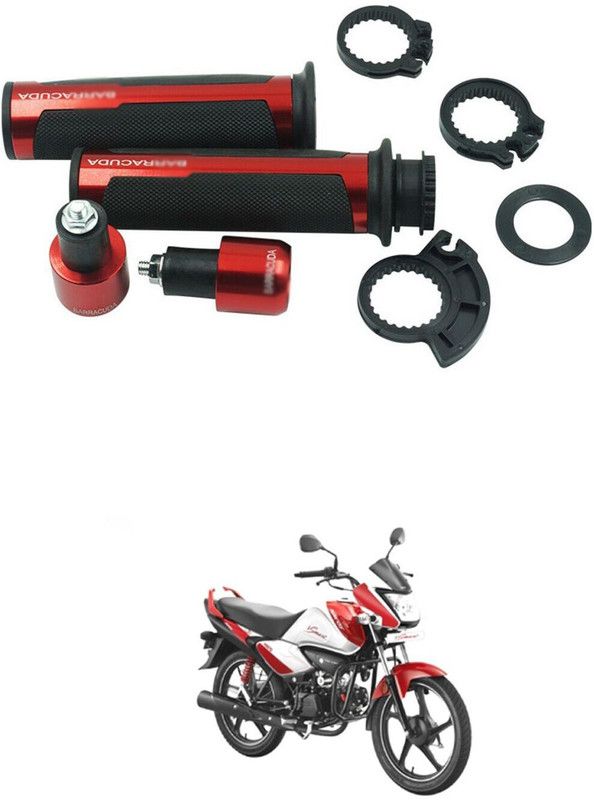 PECUNIA Metal Handle Grip Handlebar Ends with Aluminium Insert 142 Handle Bar Grip For Hero Splendor NXG  (Pack of 2)