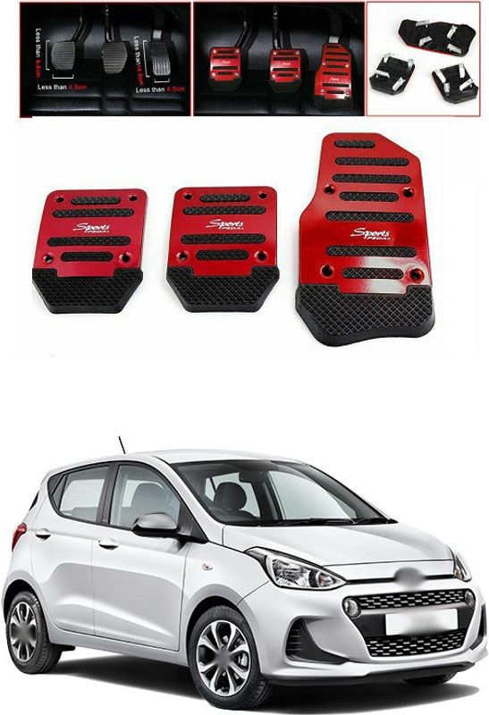PRTEK CAR 3pcs Nonslip Car Pedal Pads Auto Sports Gas Fuel Petrol Clutch Brake Pad Cover Foot Pedals Rest Plate Kits For MT(Manual Transmission) A80 Car Pedal